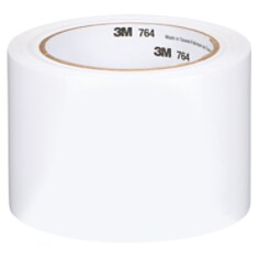 3M™ General Purpose Vinyl Tape 764, White, 3 in x 36 yd, 5 mil, 12 Roll/Case