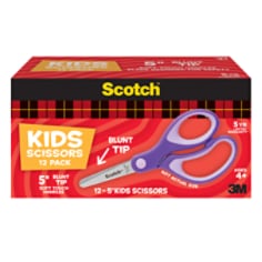 Scotch™ 5" Soft Touch Blunt Kid Scissors 1442B-12, 12 Count Pack, Purple