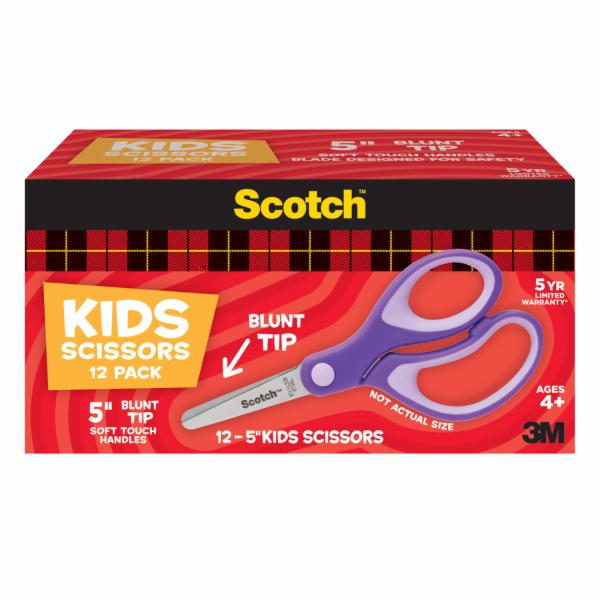 Scotch 5 in Soft Touch Blunt Kid Scissors 12 Count Pack - Purple 1442B-12
