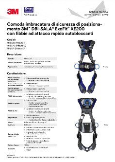 Imbracatura di sicurezza 3M™ DBI-SALA®  ExoFit™ Scheda tecnica - 1112729_30_31