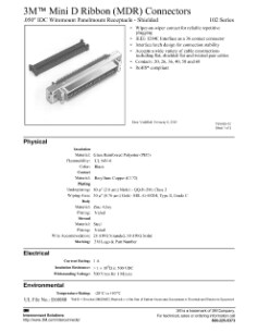 3M(TM) Mini D Ribbon(MDR),.050"IDC WM PanelMount,Shielded,TS0425 (EN)