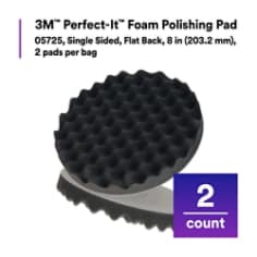 3M™ Perfect-It™ Foam Polishing Pad, 05725, Single Sided, Flat Back, 8 in (203.2 mm), 2 pads per bag
