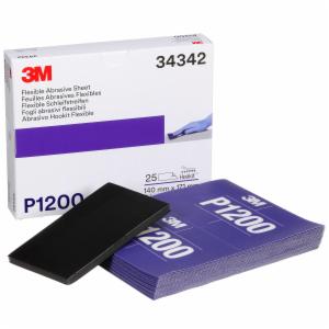 3M™ Hookit Flexible Abrasive Sheet, 34342, P1200, 5.5 in x 6.8 in, 25 sheets per carton, 5 cartons per caseimage