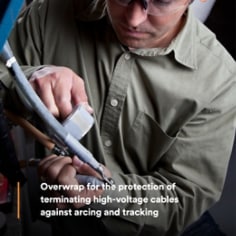 Overwrap for the protection of terminating high-voltage cables against arcing and tracking