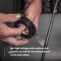 For high voltage cable splices and repairs, as well as the harnessing of wires and cables