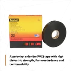 A polyvinyl chloride (PVC) tape with high dielectric strength, flame-retardance and conformability