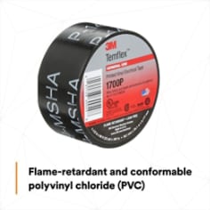 Flame-retardant and conformable polyvinyl chloride (PVC)