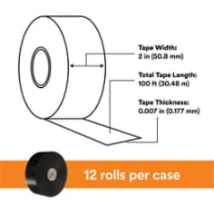 3M™ Scotchrap™ Vinyl Corrosion Protection Tape 51, 2 in x 100 ft, Unprinted, Black, 12 rolls/Case
