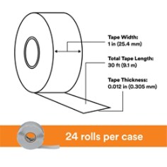 Scotch® Self-Fusing Silicone Rubber Electrical Tape 70, 1 in x 30 ft, Sky Blue/Gray, 1 roll/carton, 24 rolls/case