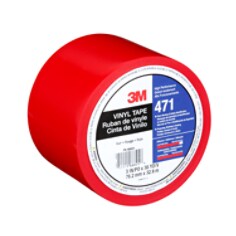 3M™ Vinyl Tape, 471, red, 3.0 in x 36.0 yd x 5.2 mil