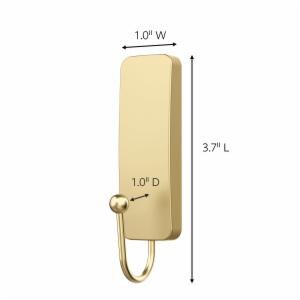 Command Medium Satin Brass Hook 17034BR-ES, 1 Hook, 2 Strips image Command Medium Satin Brass Hook 17034BR-ES, 1 Hook, 2 Stripsimage