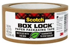 Scotch® Box Lock™  Paper Packaging Tape, 7850, 1.88 IN x 25 YD (48 mm x 22.86 m)