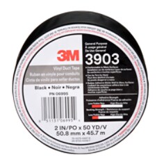 3M™ Vinyl Duct Tape, 3903, black, 2 in x 50 yd (50.8 mm x 45.7 m)