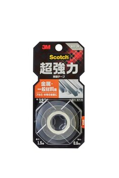 スコッチ® 超強力両面テープ 金属用・一般材料用 KKD-12R, 12 mm x 1.5 m