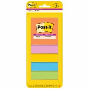 Post-it Super Sticky Notes 3321-5SSAU, Assorted Colors, 76x76mm, 45 Sheets/Pad, 5 Pads/Pack, 100% PEFC, SGSCH-PEFC-COC-110078image