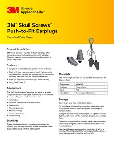3M E-A-R Skull Screws Corded Earplugs | 20 Pack | 32dB Grey Foam P1301