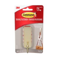 A pack of Command™ Medium Satin Brass Hook 17034BR-EF