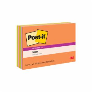 Post-it Super Sticky Notes 6445-SSP, Energy Boost, 6 in x 4 in (152 mm x 101 mm), 100% PEFC, SGSCH-PEFC-COC-110078image