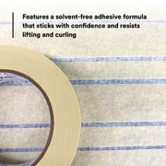 Features a solvent-free adhesive formula that sticks with confidence and resists lifting and curling