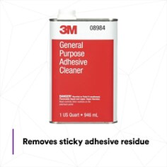 Removes sticky adhesive residue