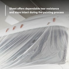 Sheet offers dependable tear resistance and stays intact during the painting process