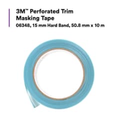 3M™ Perforated Trim Masking Tape, 06348, 15 mm Hard Band, 50.8 mm x 10 m