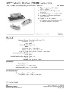 3M(TM) MDR, .050" Surface Mount,RA Receptacle,Shielded,TS0755