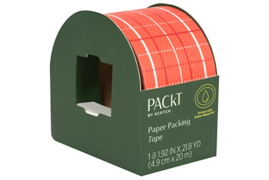 Packt by Scotch™ Paper Packing Tape,  PKTD-PT2, 1 roll, 1.92IN x 21.8YD, (4.9 cm x 20 m)