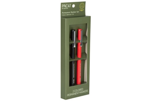 Packt by Scotch™ Marker Set (2-pack), pktd-mk, red, black