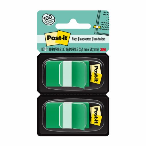 Page Flags, Green, 50 Flags/Dispenser, 2 Dispensers/Pack