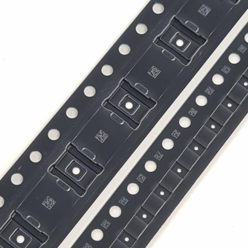 A reel of 3M™ Polycarbonate Carrier 30002, 2D Barcode Series carrier tape