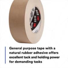 General purpose tape with a natural rubber adhesive offers excellent tack and holding power for demanding tasks