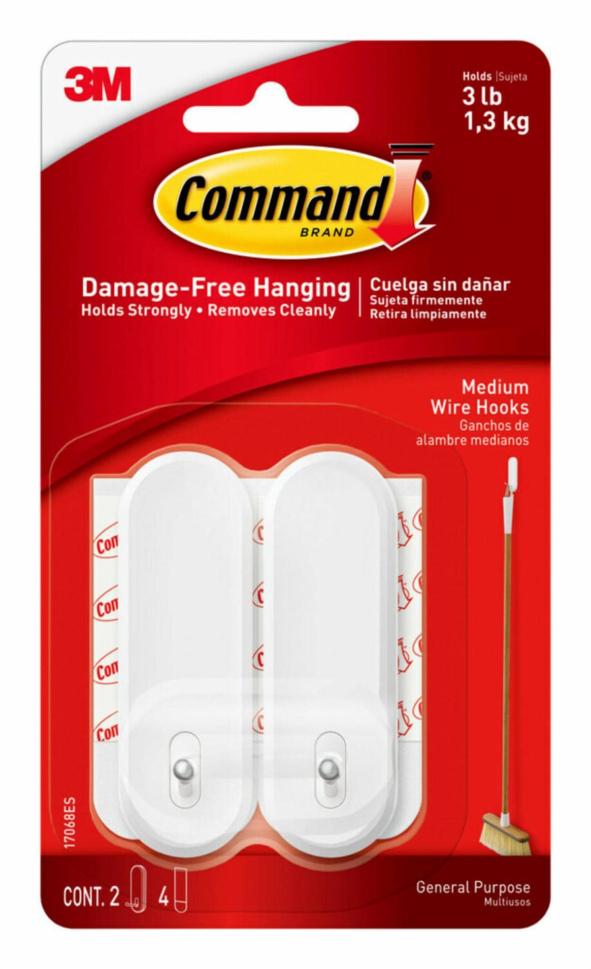 Command Medium Wire Hooks 17068ES