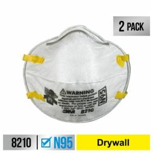 3M™ Performance Drywall Sanding Respirator N95 Particulate, 8210D2-DC, 2 eaches/pack, 12 packs/caseimage