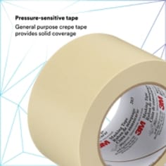 PRESSURE-SENSITIVE TAPE: General purpose crepe tape provides solid coverage