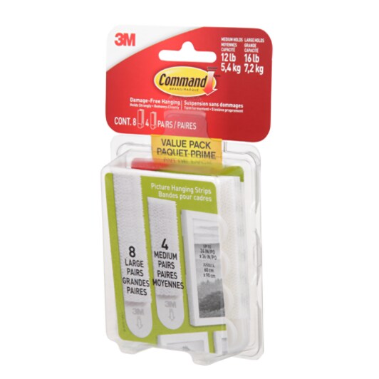 Bandes pour cadres Command™ 17209-EF, Blanc, Moyen/Grand
