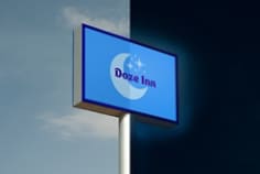 Doze Inn sign using 3M™ Panagraphics™ III Wide Width Flexible Substrate and Overlaminate