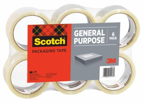 3M Tartan General Purpose Packing Tape, Sold as 1 Package, 6 Roll per Package