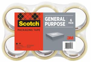 Scotch Shipping Packaging Tape 3350L-6, 1.88 in x 109 yd (48 mm x 100 m) 6 Packimage