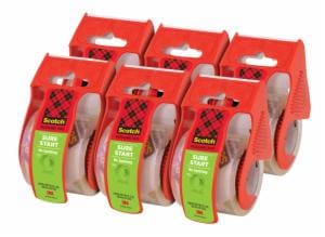 Scotch Sure Start Shipping Packaging Tape 145-6, 1.88 in x 800 in (48 mm x 20.3 m) 6 Packimage
