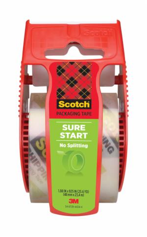 Scotch Sure Start Shipping Packaging Tape with dispenser, 145, 1.88 in x 800 in (48 mm x 20.3 m) image Scotch Sure Start Shipping Packaging Tape with dispenser, 145, 1.88 in x 800 in (48 mm x 20.3 m)image
