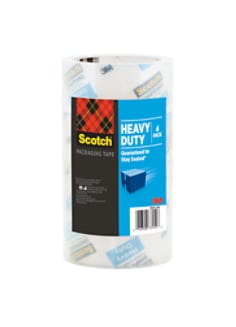 Scotch® Heavy Duty Shipping Packaging Tape 3850-LR4-4CC, 1.88 in x 54.6 yd (48 mm x 50 m), 4-PK