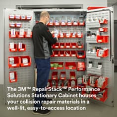Picture of Repair Stack cabinet, doors open