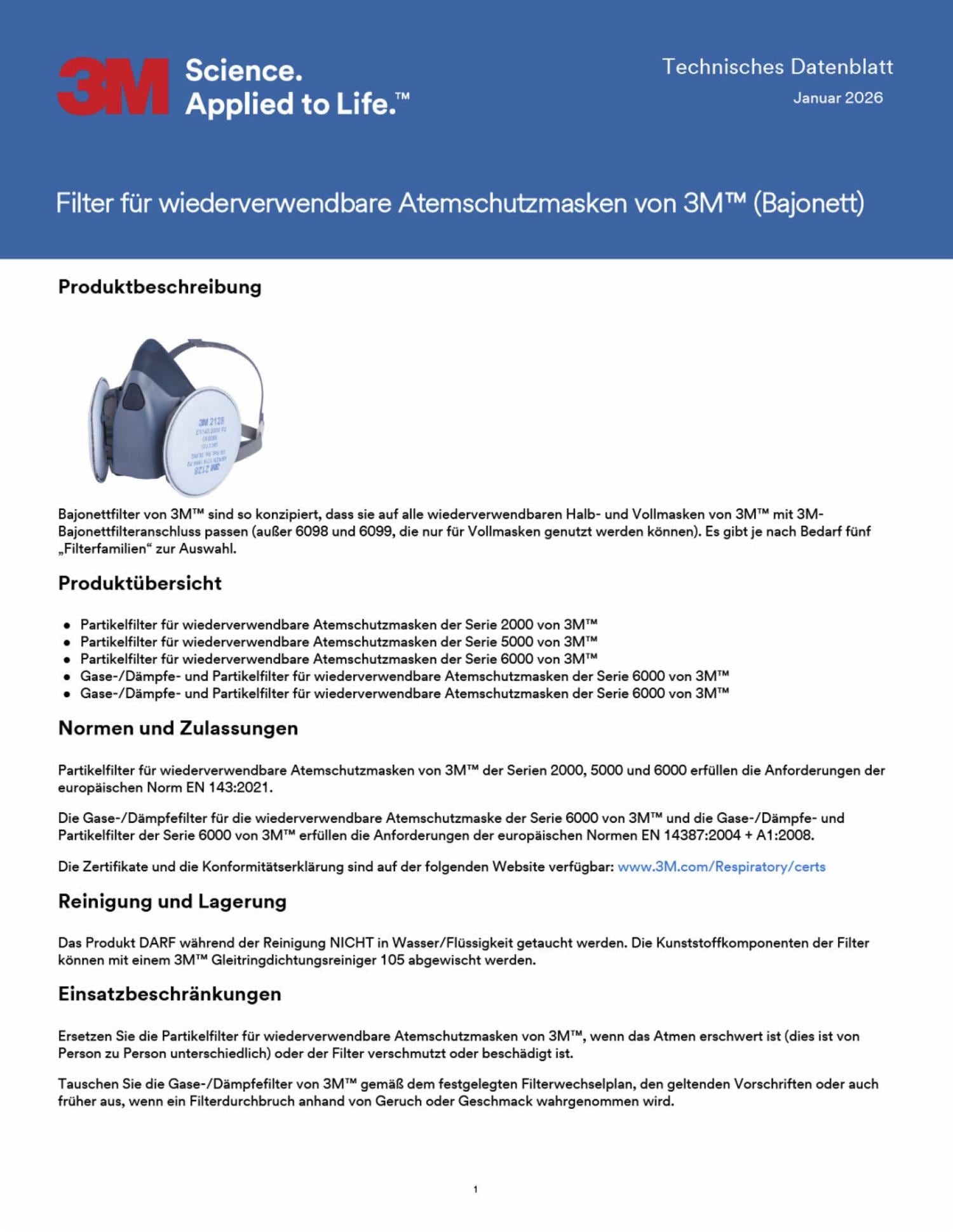 3M Kombinationsfilter 6099 ABEK2HgP3R für Vollmasken gegen Gase, Dämpfe und Partikel 3M Kombinationsfilter 6099 ABEK2HgP3R für Vollmasken gegen Gase, Dämpfe und Partikel