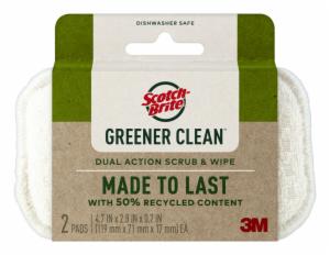 Scotch-Brite Greener Clean Dual Action Scrub & Wipe 92773-2-SW, 4.7 in x 2.8 in x 0.7 in (119 mm x 71 mm x 17 mm), 6/2 image Scotch-Brite Greener Clean Dual Action Scrub & Wipe 92773-2-SW, 4.7 in x 2.8 in x 0.7 in (119 mm x 71 mm x 17 mm), 6/2image