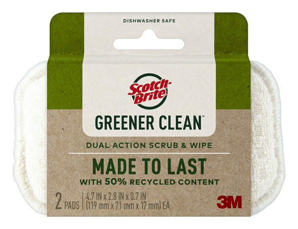 Scotch-Brite Greener Clean Dual Action Scrub & Wipe 92773-2-SW
