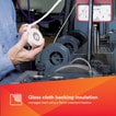 GLASS CLOTH BACKING INSULATION: Manages heat using a flame-retardant feature