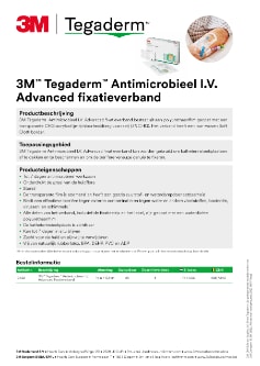 3M™ Tegaderm™ Antimicrobial I.V. Advanced Fixation Dressing Onepager BENE-nl