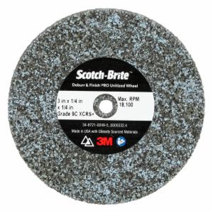 Scotch-Brite Deburr & Finish PRO Unitized Wheel, DP-UW, 9C Extra Coarse+, 3 in x 1/4 in x 1/4 in, 40 ea/Caseimage