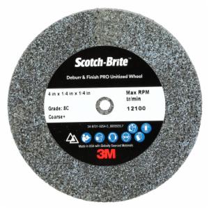 Scotch-Brite Deburr & Finish PRO Unitized Wheel, DP-UW, 8C Coarse+, 4 in x 1/4 in x 1/4 inimage